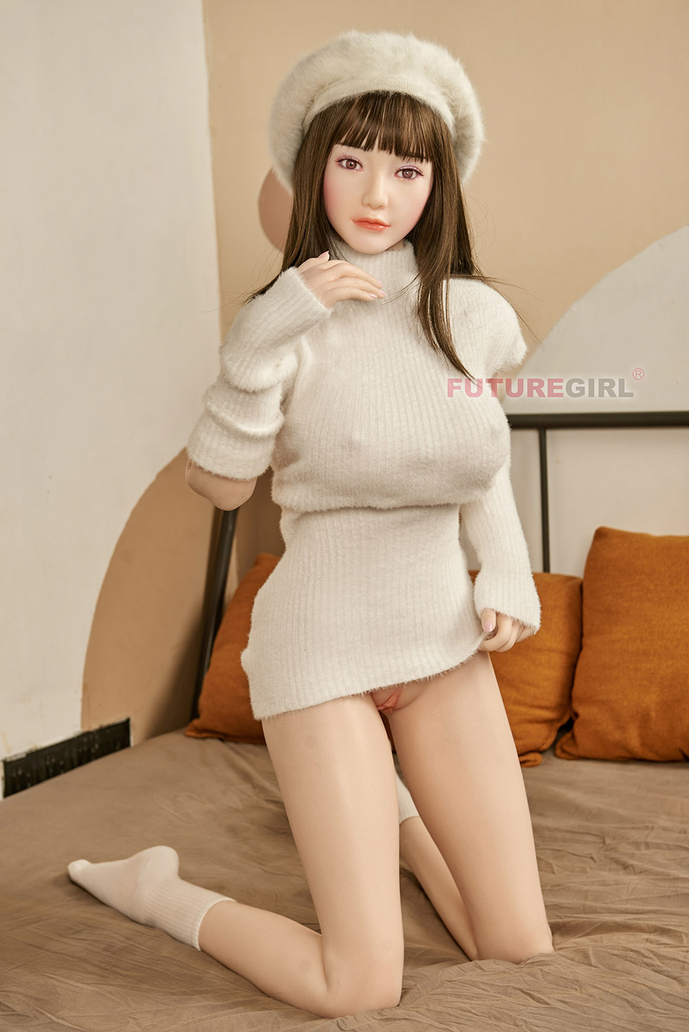 白セーターを着る real doll